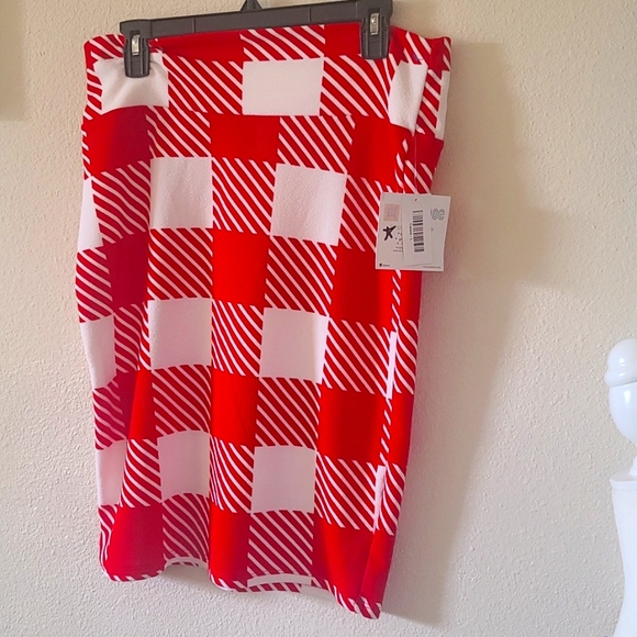 Lala Rose Midi Red / White Skirt Large - Picture 1 of 2